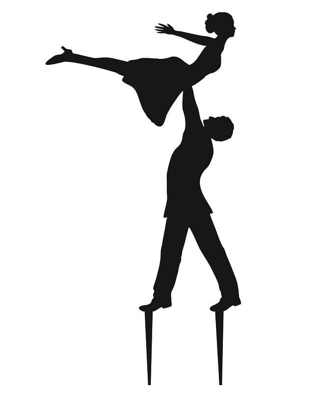 Romantic Couple Dancing Cake Topper Vector for Laser Cutting