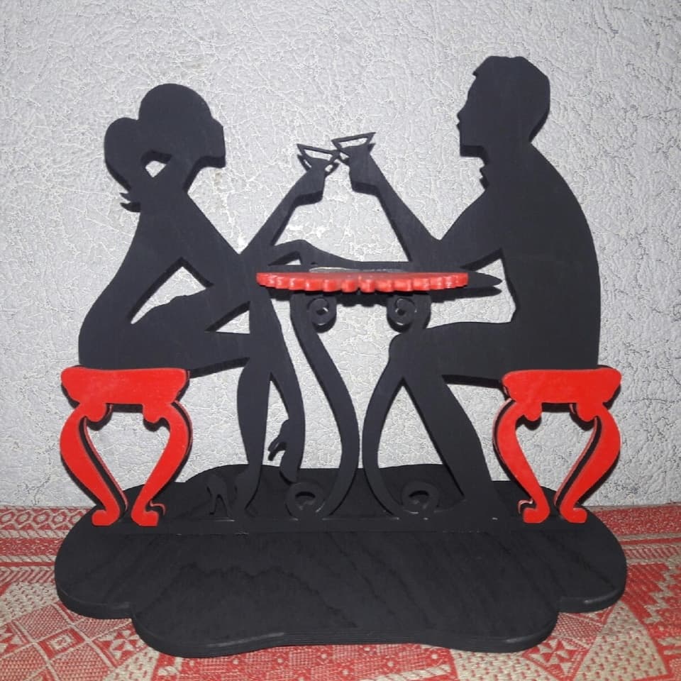 Romantic Couple Napkin Holder Laser Cut Vector File