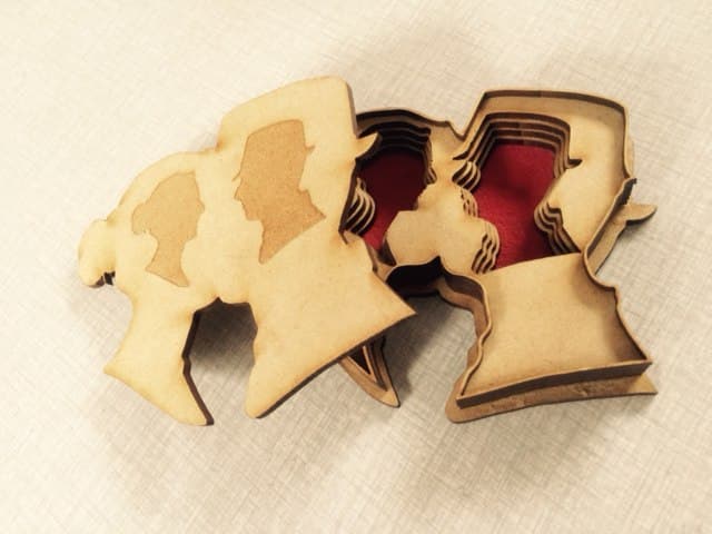 Romantic Couple Silhouette 3D Puzzle Laser Cut Vector File