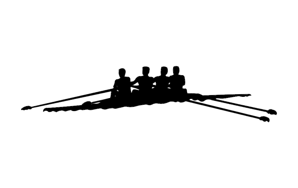 Rowing Team Silhouette Vector for Laser Cutting DXF