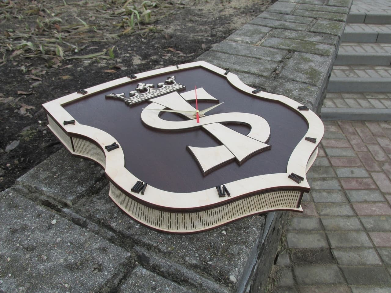 Royal Shield Emblem Wall Clock Laser Cut Vector File
