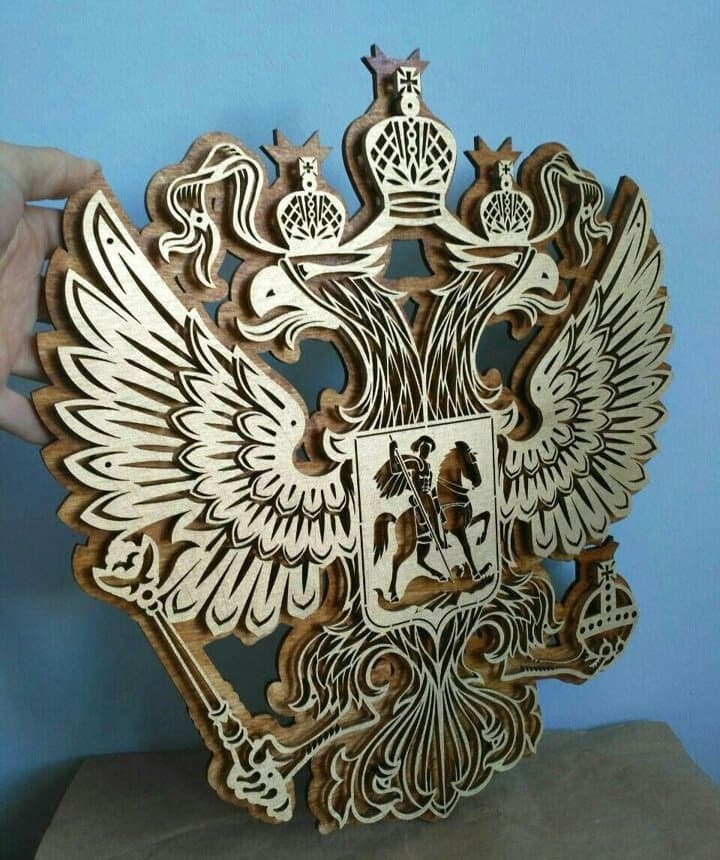 Russian Double-Headed Eagle Coat of Arms Laser Cut File (SVG, DXF)