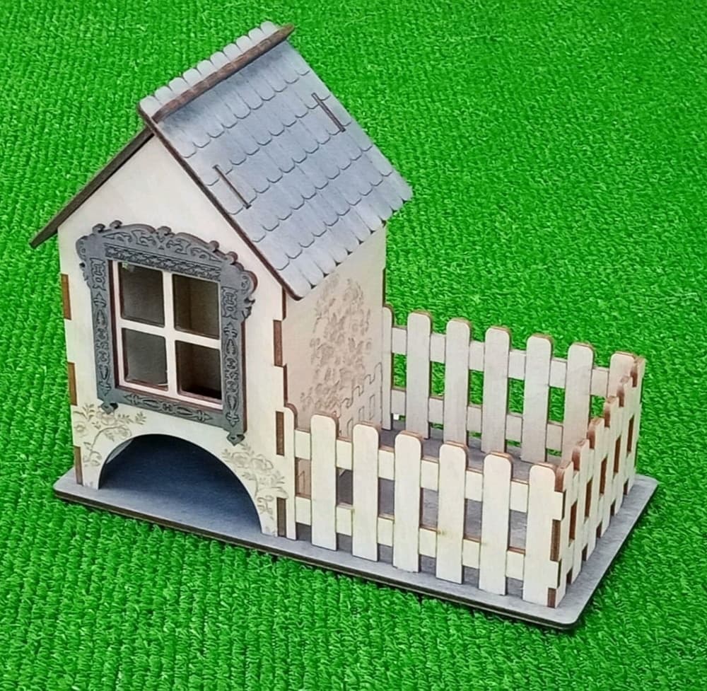 Rustic Tea Bag House Dispenser Laser Cut Vector File