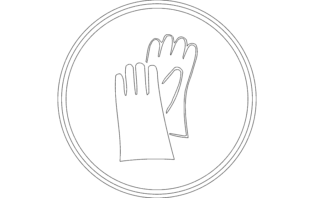 Safety Work Gloves Sign Vector File for Laser Cutting (DXF)