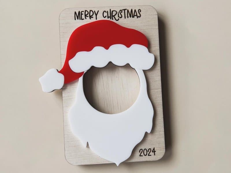 Santa Claus Photo Frame Ornament Laser Cut File (SVG, DXF)