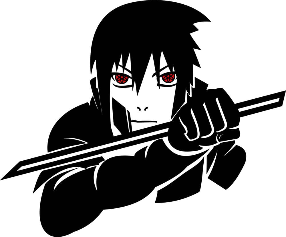Sasuke Uchiha Anime Laser Cut Vector File (DXF, SVG, CDR)