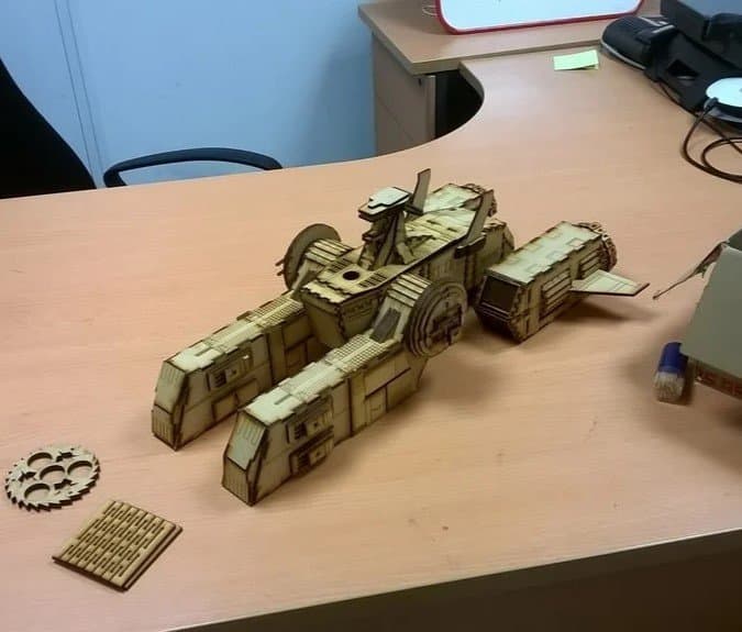 SCV-70 White Base 3D Model Laser Cut Vector File