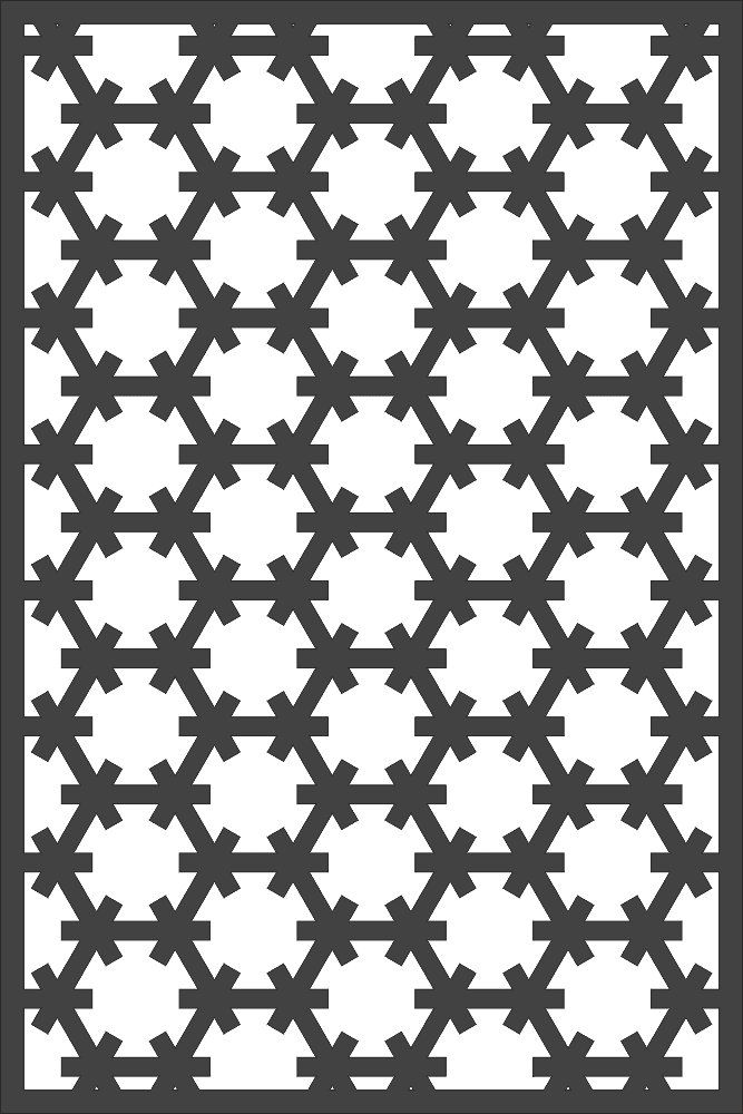 Seamless Geometric Hexagon Pattern Vector DXF for Laser Cutting