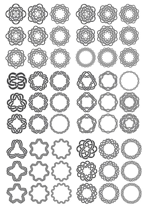 Set of 50+ Celtic Round Ornaments Vector Design Files