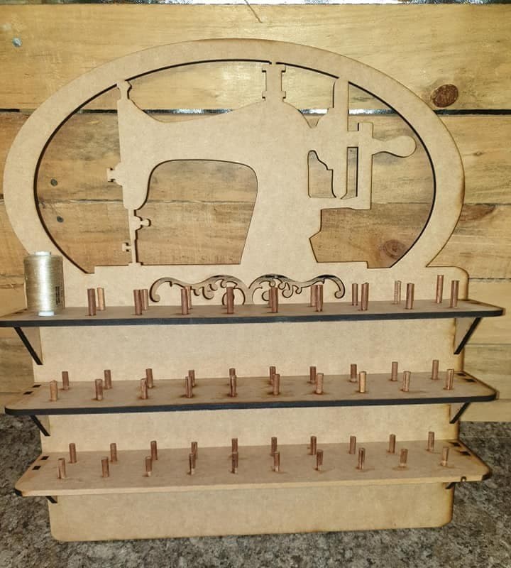 Sewing Machine Thread Spool Rack Vector for Laser Cutting