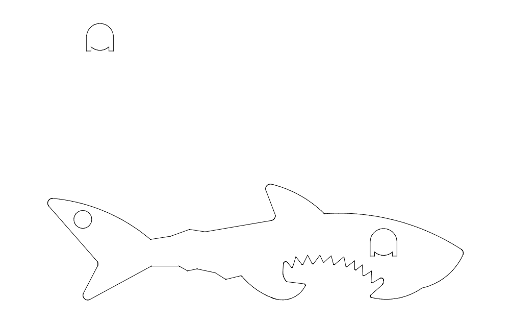 Shark Bottle Opener Vector File for CNC Laser Cutting