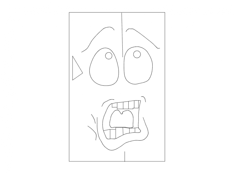 Shocked Cartoon Face Vector Design for Laser Cutting DXF