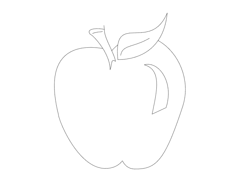 Simple Apple Outline Vector Design for Laser Cutting DXF