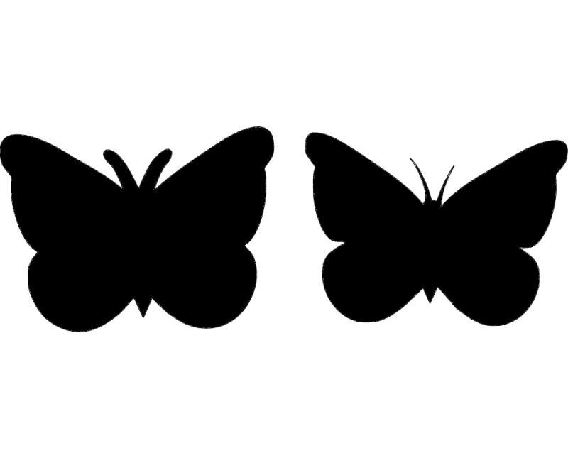 Simple Butterfly Silhouettes DXF Vector File for Laser Cutting