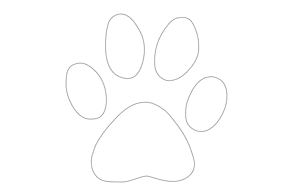 Simple Dog Paw Print Vector Design for Laser Cutting DXF
