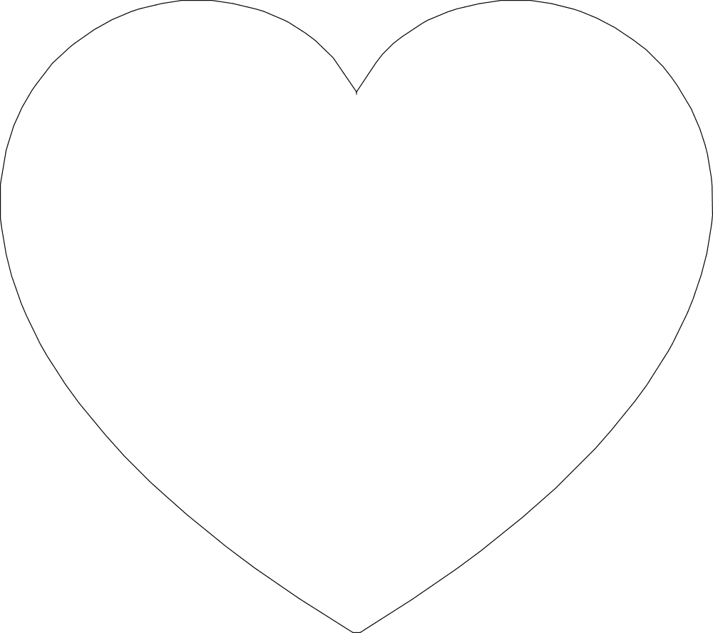 Simple Heart Shape Vector File for Laser Cutting DXF