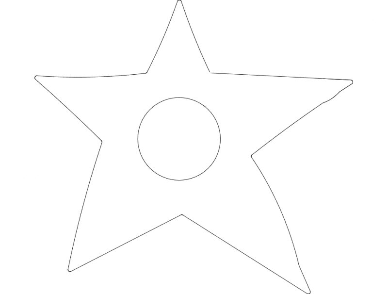Simple Star with Center Hole Vector Design DXF File