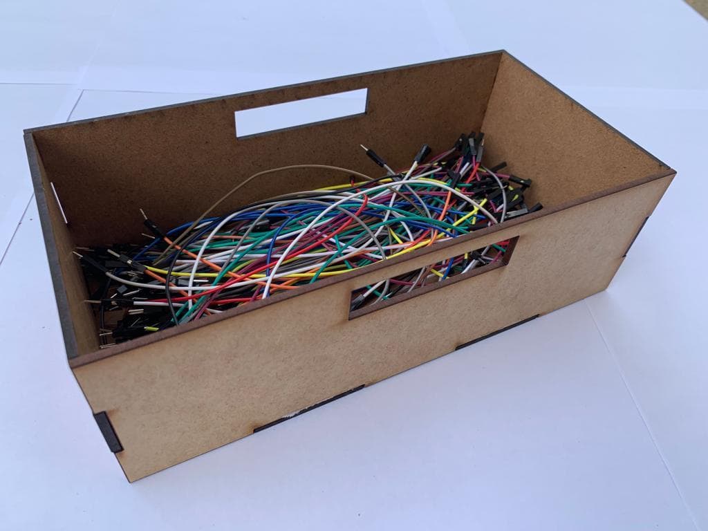 Simple Wooden Storage Box with Handles Laser Cut DXF File