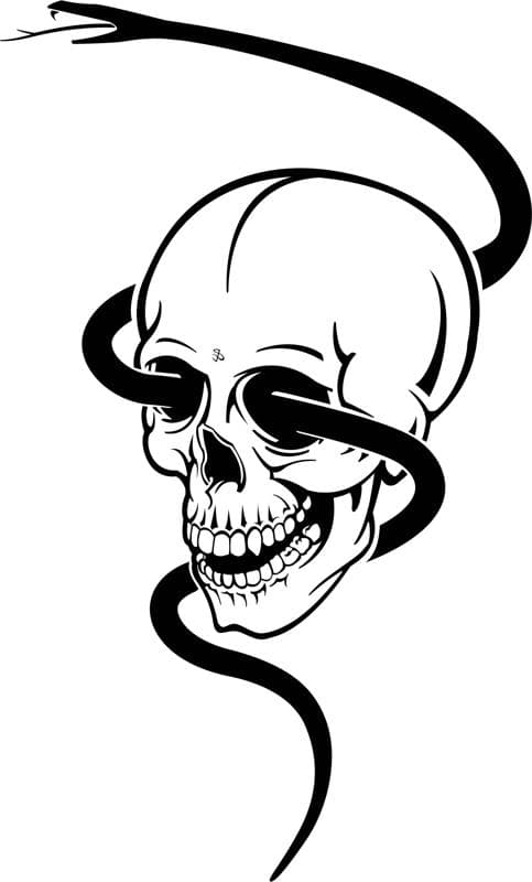 Skull and Serpent Vector Graphic for Laser Cutting - Free SVG