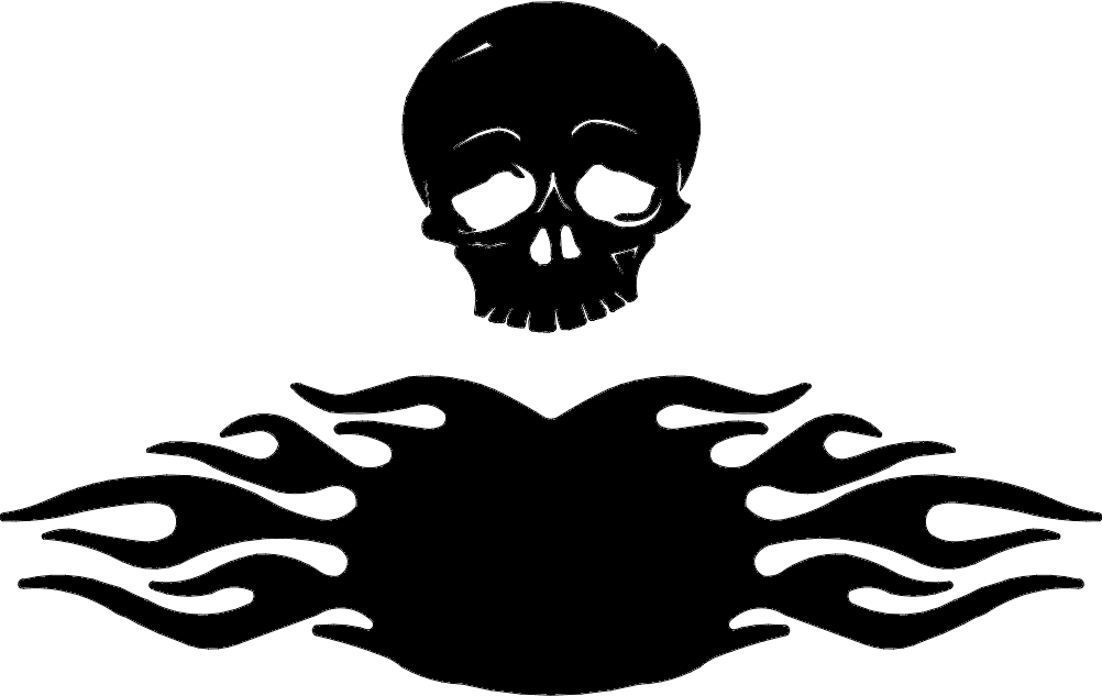 Skull With Flames Vector Design for Laser Cutting DXF