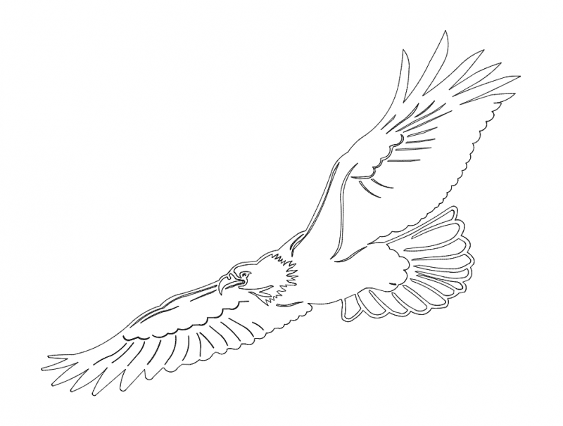 Soaring Bald Eagle Vector Design for Laser Cutting DXF