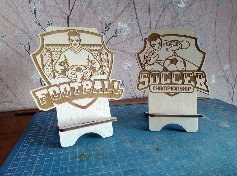 Soccer Goalkeeper Phone Stand Laser Cut Vector Files