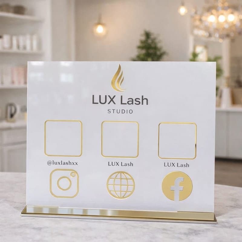 Social Media QR Code Display Stand Vector File for Laser Cutting