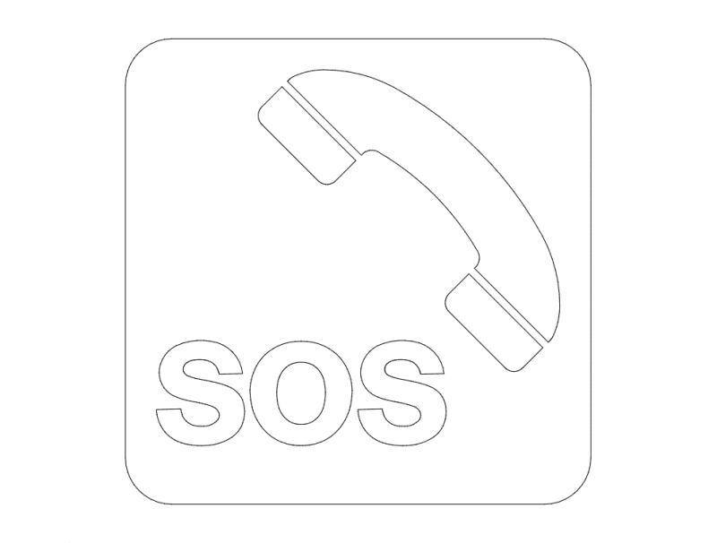 SOS Emergency Phone Sign Vector DXF File