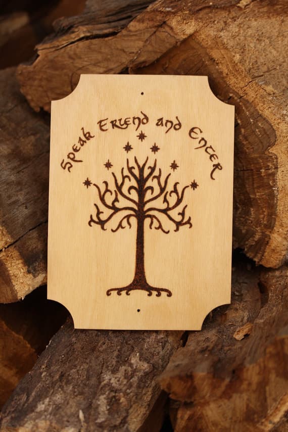 Speak Friend and Enter Laser Cut Sign Vector DXF
