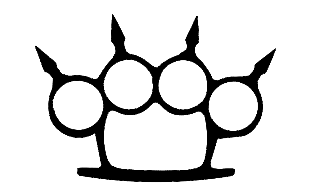 Spiked Brass Knuckles Vector Design for Laser Cutting DXF