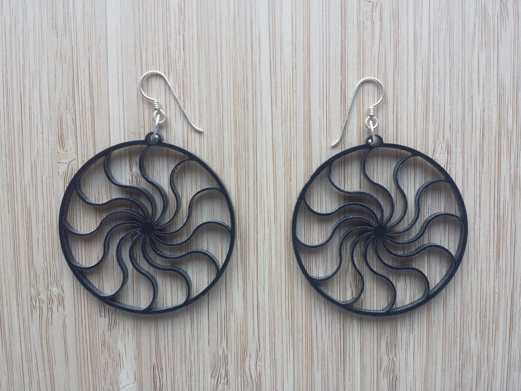 Spiral Mandala Earrings Laser Cut Vector File (DXF)