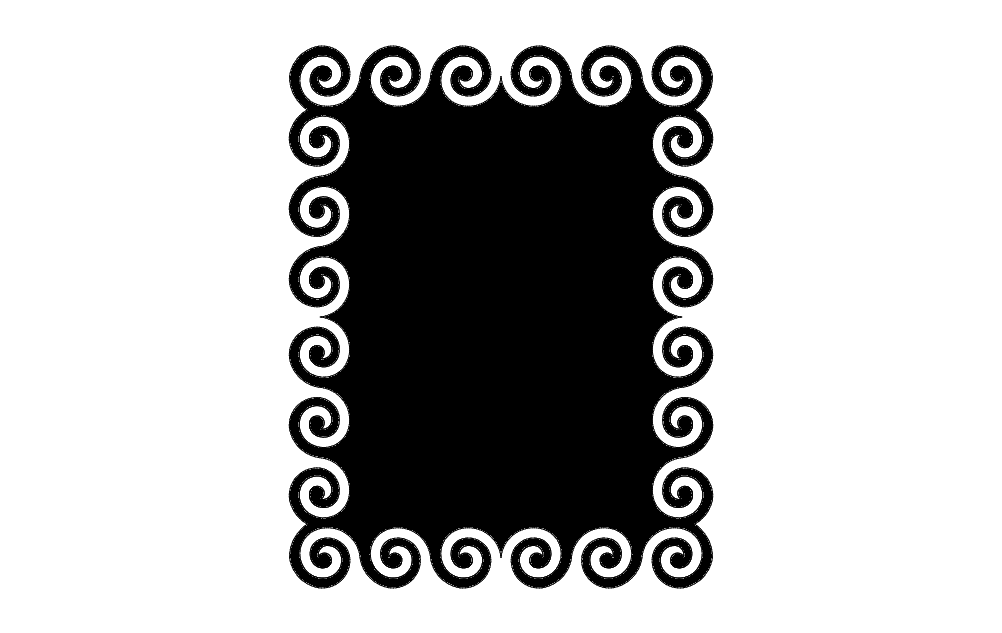 Spiral Scroll Decorative Frame Vector File (DXF)