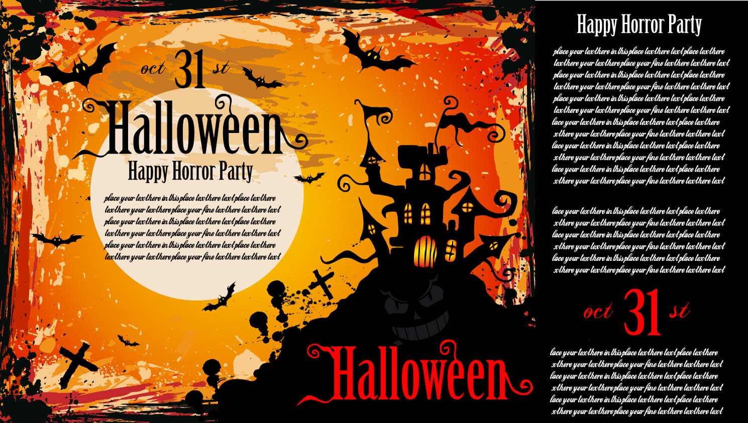 Spooky Halloween Party Poster Vector Design EPS