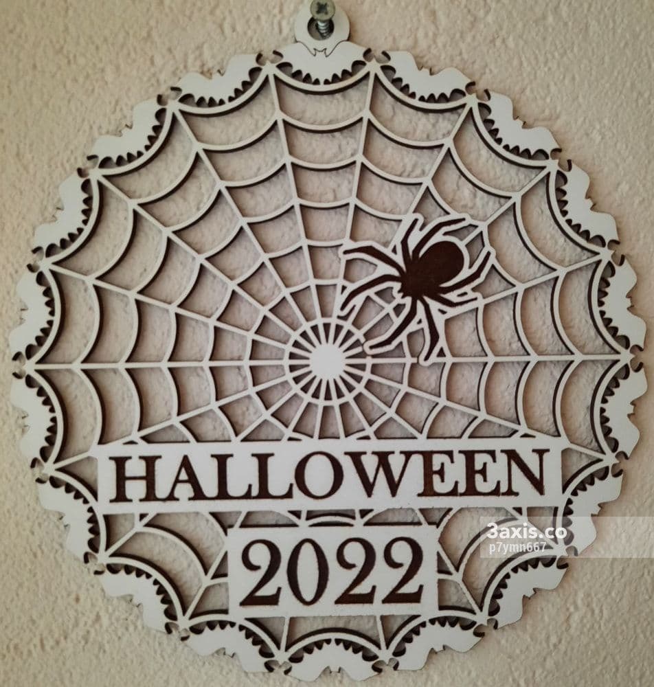 Spooky Halloween Spiderweb Wall Decor Laser Cut Vector SVG