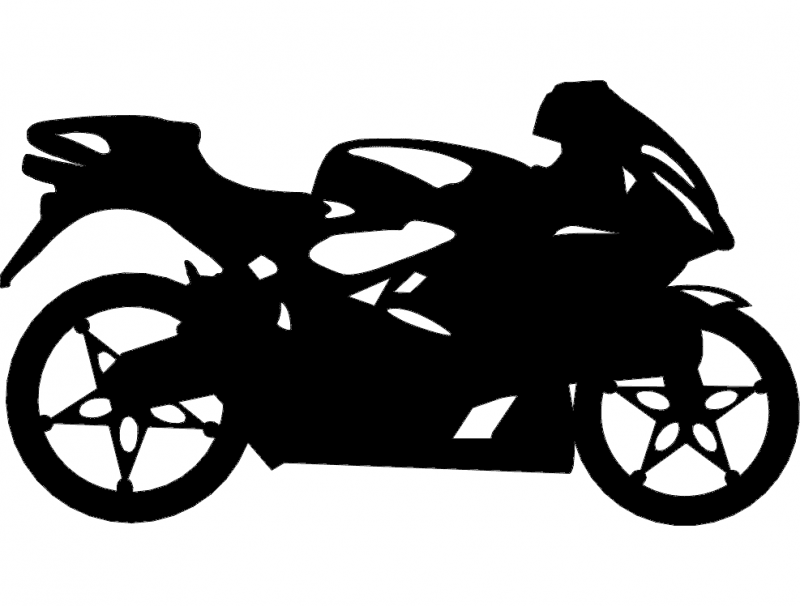 Sport Bike Silhouette Vector File for Laser Cutting