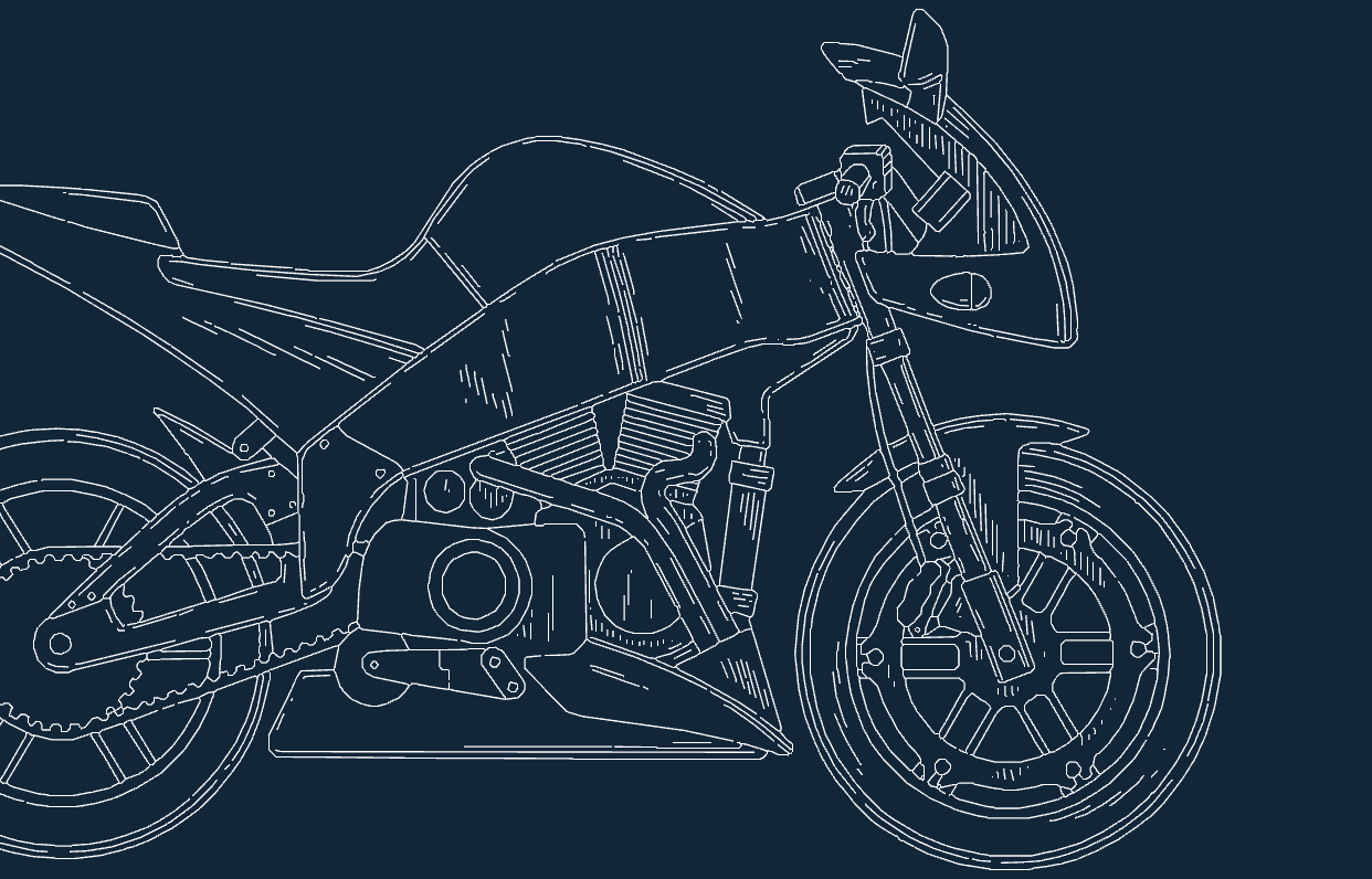 Sport Motorcycle Street Fighter Vector Art DXF File for Laser Cutting