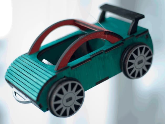 Sporty Race Car 3D Puzzle Laser Cut Vector File