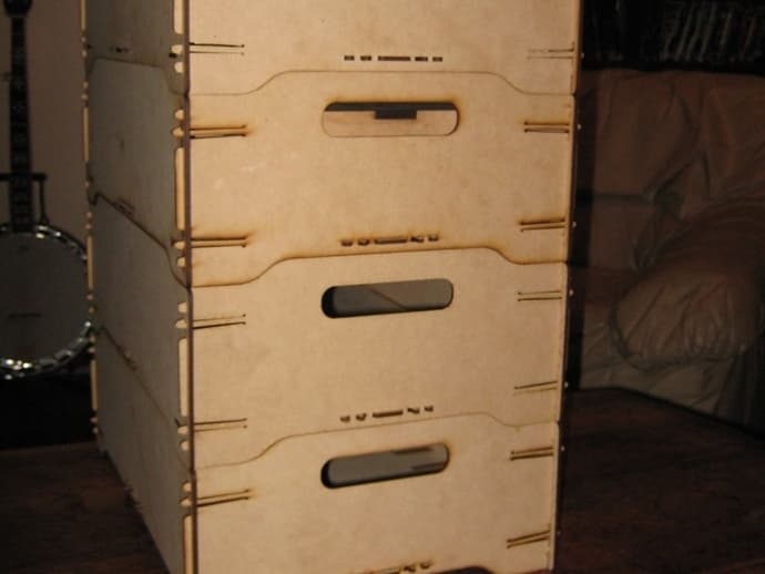 Stackable Storage Crate Vector Plan for Laser Cutting (CDR)
