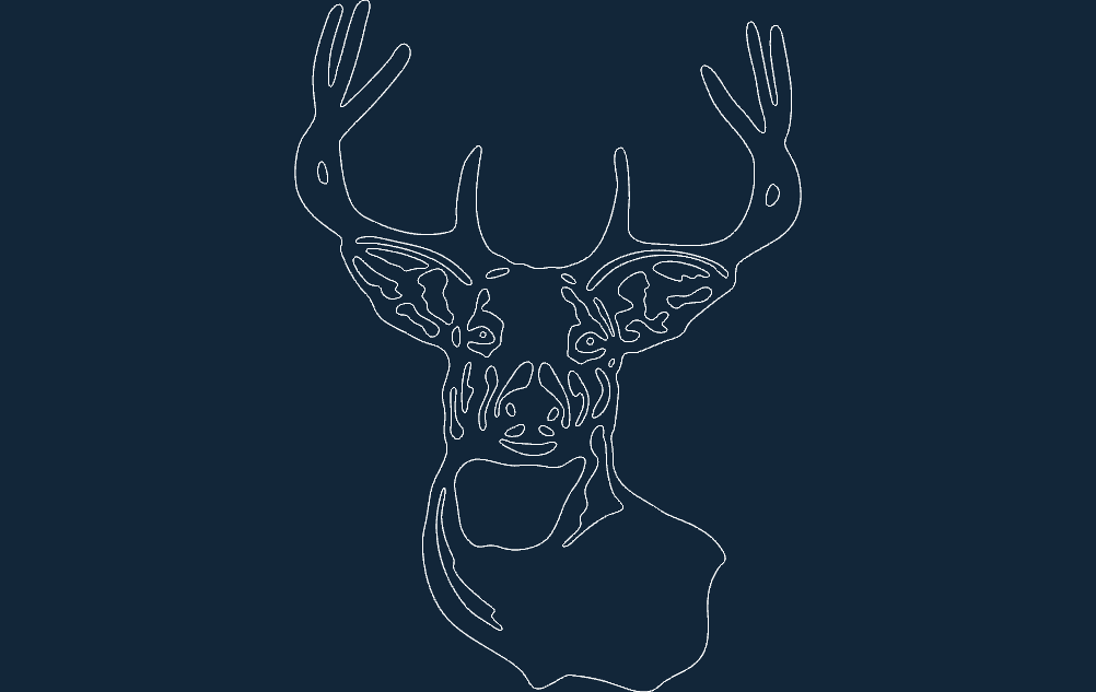 Stag Head Vector Art - DXF File for Laser Cutting