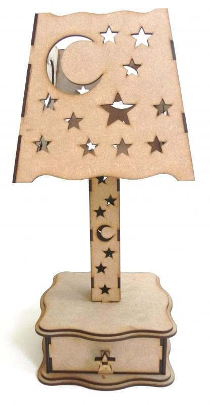 Star and Moon Table Lamp Vector for Laser Cutting