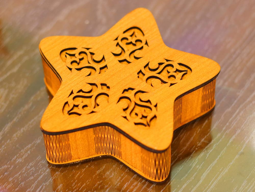 Star Shaped Decorative Keepsake Box Laser Cut Vector File