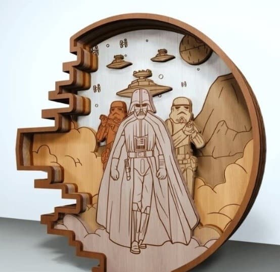 Star Wars Layered Wood Art Laser Cut File SVG DXF