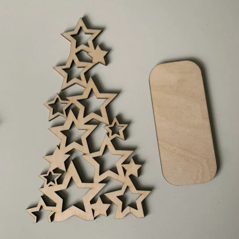 Starry Christmas Tree Laser Cut Vector Design (DXF, SVG)