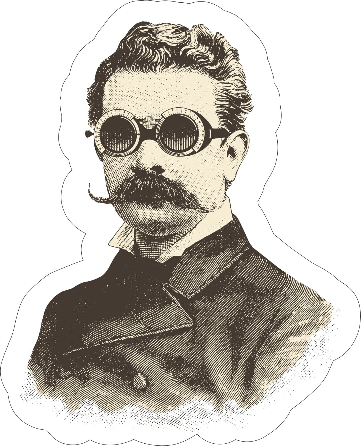 Steampunk Gentleman Portrait Vector for Laser Cutting