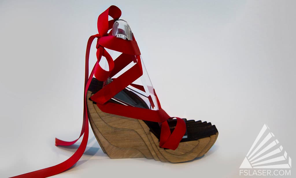 Stunning 3D Puzzle Wedge Shoe Laser Cut Vector Plan