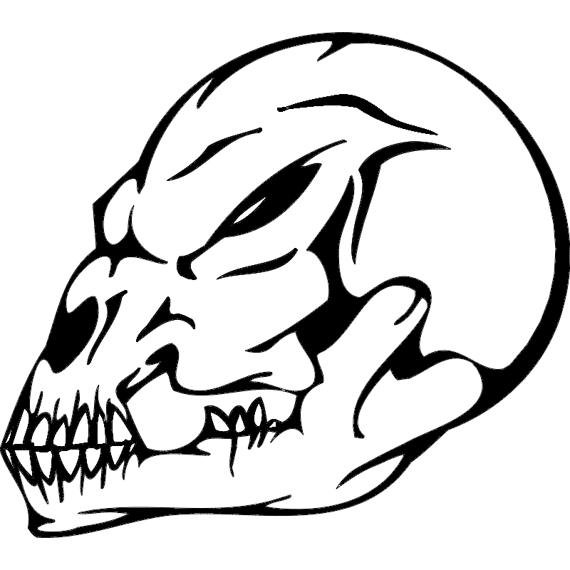 Stylized Human Skull Vector Design - Free DXF File