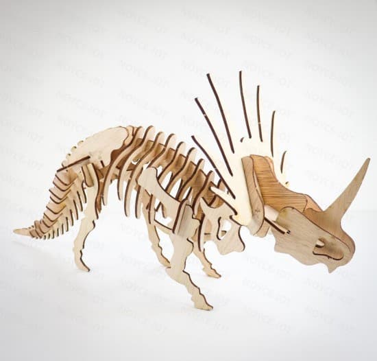 Styracosaurus 3D Dinosaur Puzzle Laser Cut Vector File