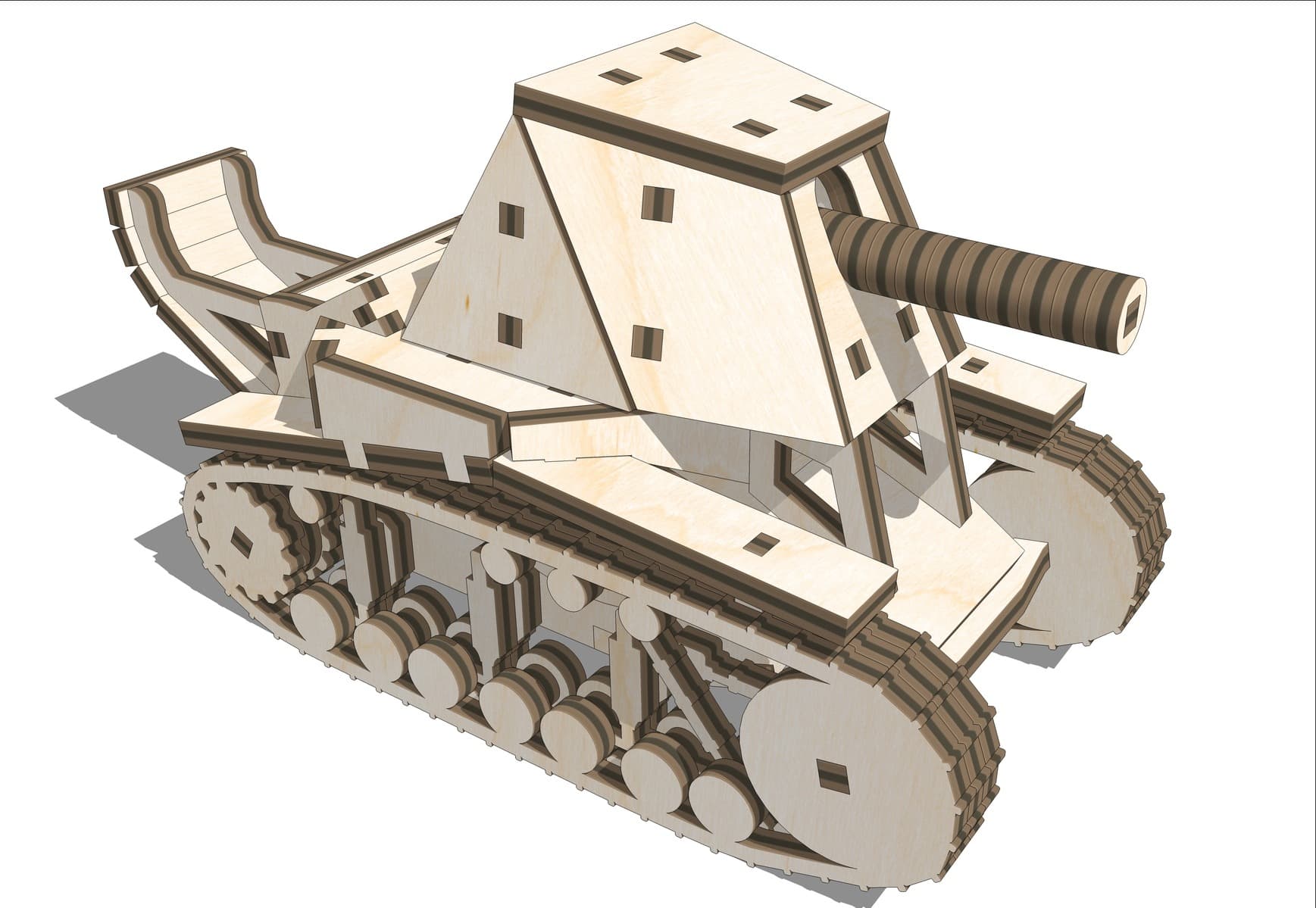 SU-18 Tank 3D Wooden Puzzle Laser Cut File
