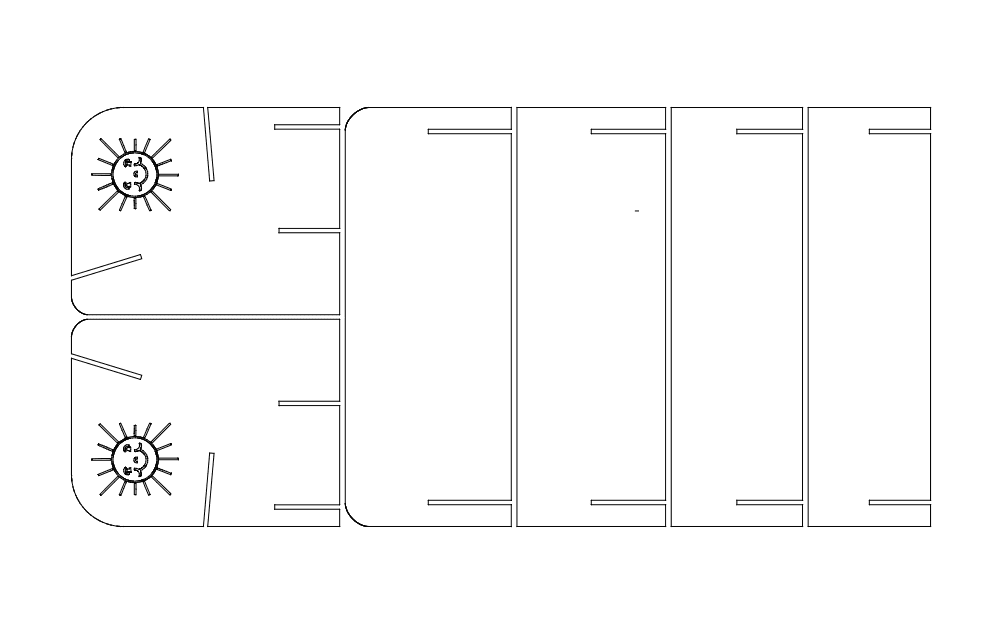 Sun Motif Kids Bench 3D Puzzle Vector DXF File