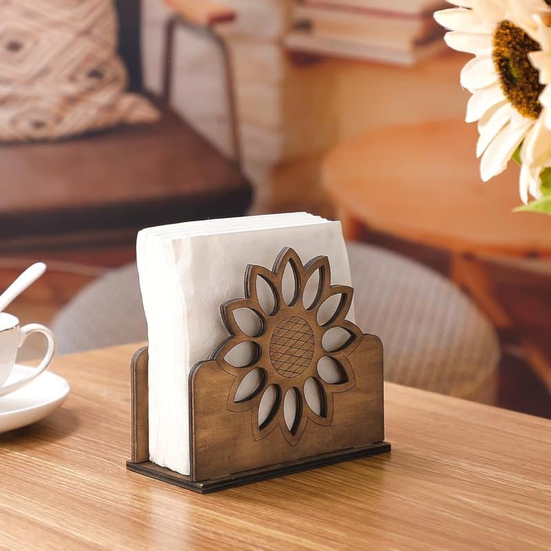 Sunflower Napkin Holder Laser Cut Vector File
